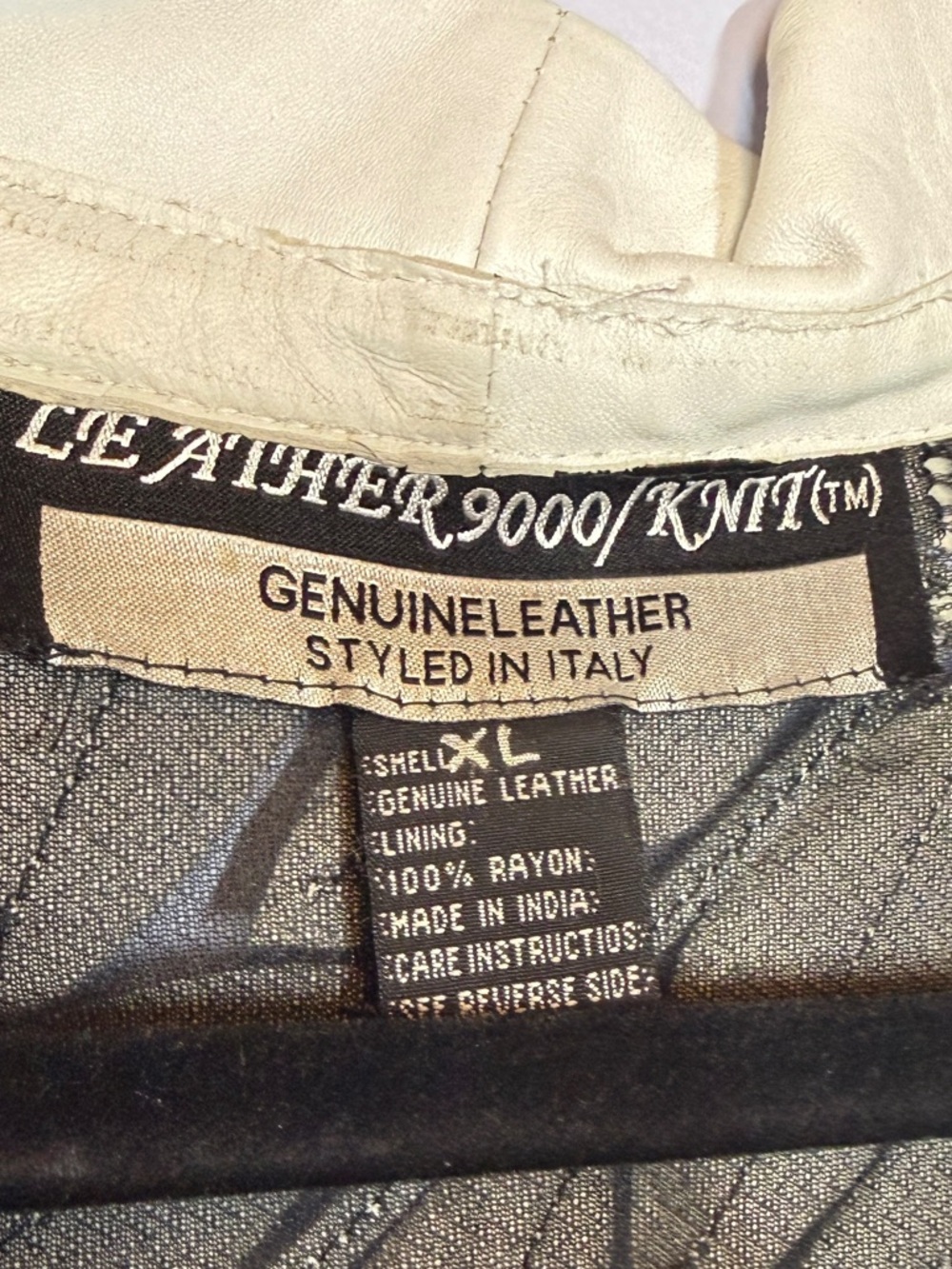 Vintage Leather 9000 jacket with white leather petals size XL - Picture 7 of 10